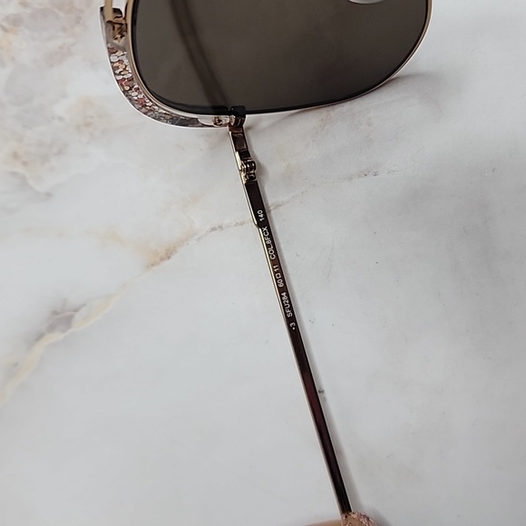 Furla pink crystal mirror aviator sunglasses main image 4